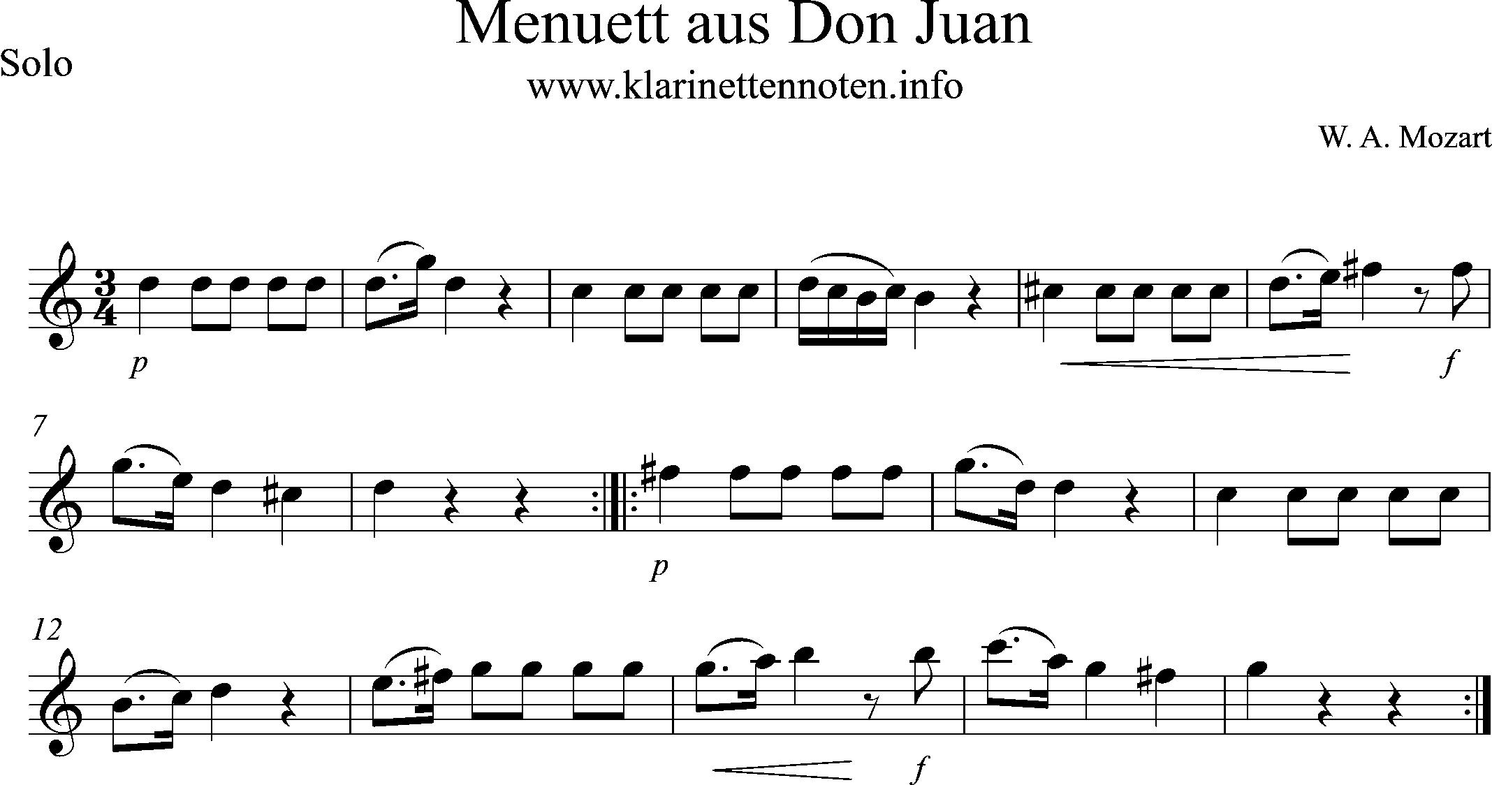 Geigennoten, Menuet from DonJuan